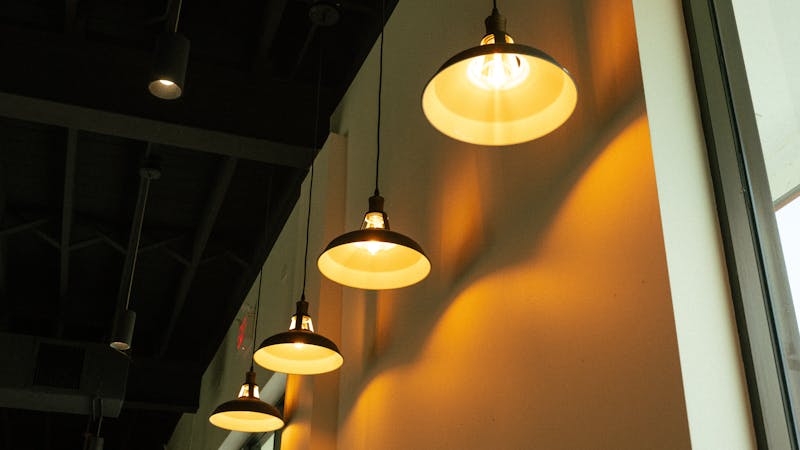 Ambient lighting decor inside Hangry Joe's